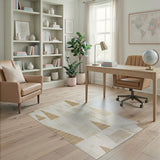 Geometric Pine Tree Area Rug in Beige