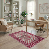 Pink Labyrinth Maze Area Rug