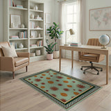Mint Green Starburst Leaf Area Rug