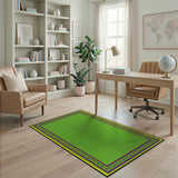 Vibrant Green Yellow Striped Heritage Rug