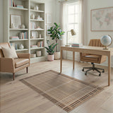 Plaid Rustic Brown Tan Plaid Area Rug