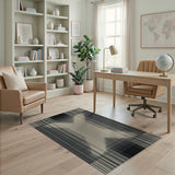 Black White Geometric Crosshatch Area Rug
