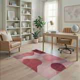 Pink Abstract Pink Organic Shapes Area Rug