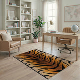 Orange Bold Orange Tiger Stripe Area Rug