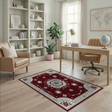 Ornate Red Mandala Persian Traditional Persian Area Rug