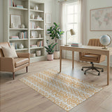 Elegant Beige Trellis Area Rug
