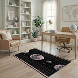 Pink Moon Phases Starry Celestial Rug