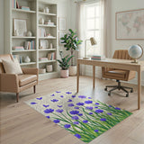 Purple Cornflower Meadow Area Rug