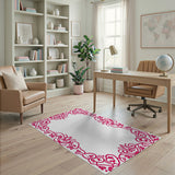 Floral Vintage Vibrant Pink Floral Swirl Area Rug