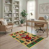 Festive Santa Claus Christmas Cartoon Area Rug