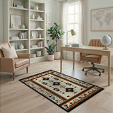 Southwestern Southwestern Geometric Area Rug in Brown Tan