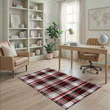Red Bold Black Bold Red Black Plaid Area Rug