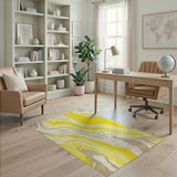 Yellow Marble Swirl Area Rug