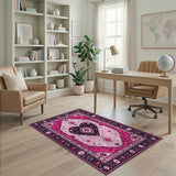 Pink Heart Floral Vintage Area Rug