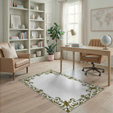 Ornate Gold Acanthus Leaf Area Rug