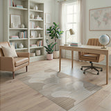Beige Scallop Abstract Area Rug