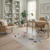 Abstract Orange Leaf Target Area Rug
