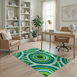 Vibrant Green Agate Geometric Area Rug