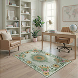 Vintage Sunflower Medallion Floral Area Rug