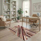 Multi-Color Angled Stripe Geometric Area Rug