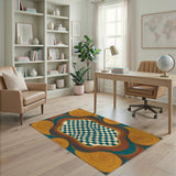 Vibrant Wavy Checkerboard Area Rug