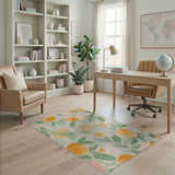 Watercolor Orange Fruit Pattern Area Rug