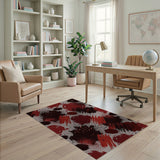 Bold Red Splatter Abstract Area Rug