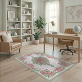 Floral Vintage Pink Pink Floral Medallion Vintage Area Rug