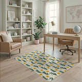 Yellow Floral Vintage Sunny Yellow Daisy Floral Area Rug