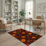 Autumn Pumpkin Harvest Pattern Area Rug