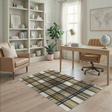 Brown and Tan Brown Tan Plaid Checkered Area Rug