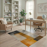 Multi-Color Geometric Polka Dot Block Area Rug