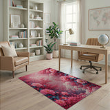 Dreamy Pink Peony Blossom Area Rug