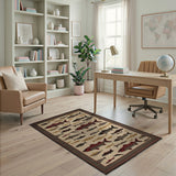 Red Salmon Fish Heritage Tribal Rug