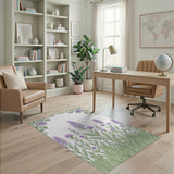 Purple Floral Meadow Area Rug