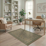 Green Heritage Tribal Geometric Area Rug