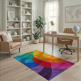 Multi-color and Patterns Vibrant Overlapping Circles Multi-Color Area Rug