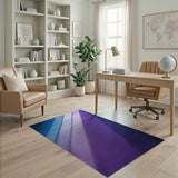 Blue to Purple Ombre Striped Area Rug