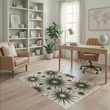 Radiant Starburst Beige Geometric Area Rug