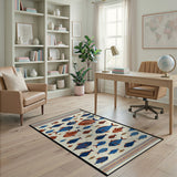 Vibrant Geometric Fish Multi-Color Area Rug