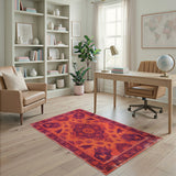 Orange Traditional Persian Area Rug