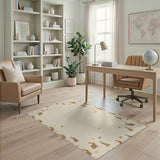Beige and Neutral Whimsical Bunny Meadow Area Rug