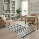 Black White Geometric Striped No. 2 Area Rug