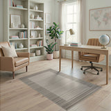 Beige Plaid Border Woven Area Rug