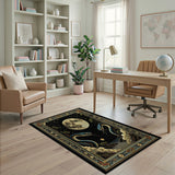 Mystical Twin Serpents Moon Area Rug