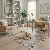 Southwestern Deer Heads Tan Area Rug
