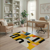 Bold Geometric Yellow Multi-Color Area Rug