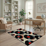 Geometric Modern Retro Vinyl Records Area Rug
