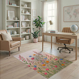 Vibrant Wildflower Meadow Floral Area Rug