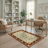 Ornate Ivory Traditional Persian Area Rug